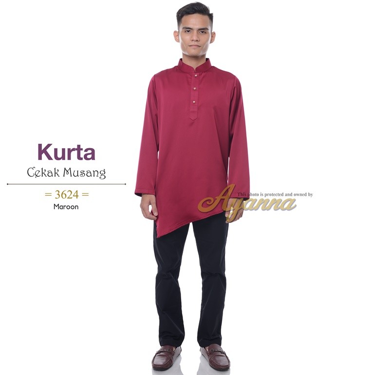 Kurta Cekak Musang 3624 (Maroon)