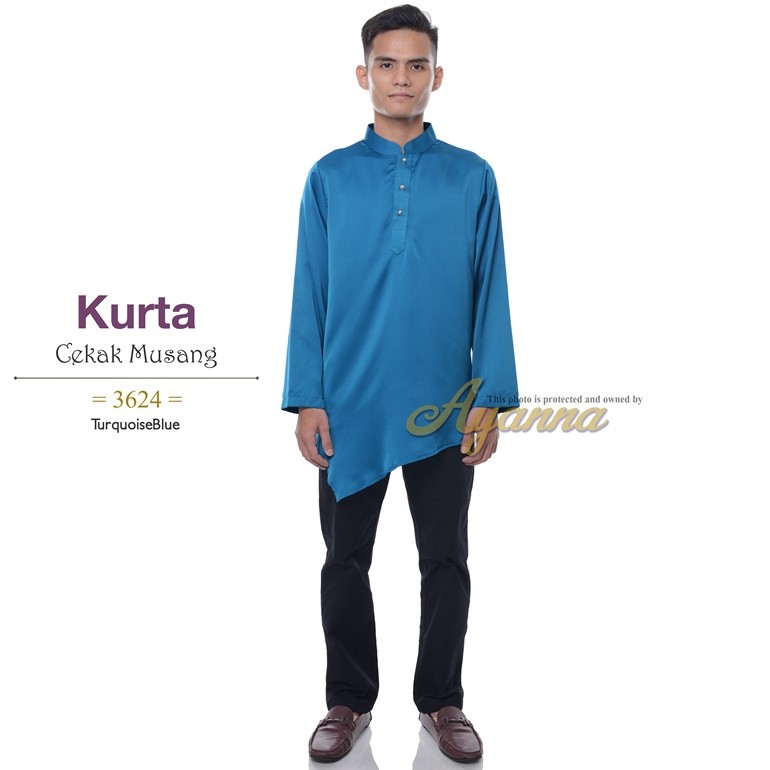 Kurta Cekak Musang 3624 (TurquoiseBlue)