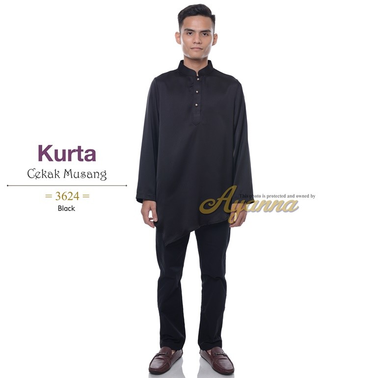 Kurta Cekak Musang 3624 (Black)