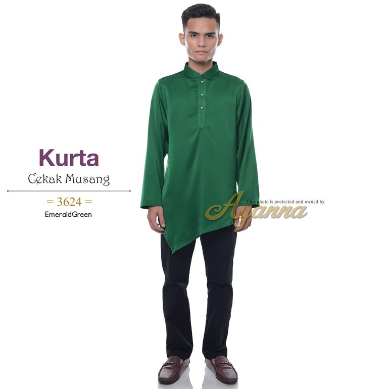 Kurta Cekak Musang 3624 (EmeraldGreen)