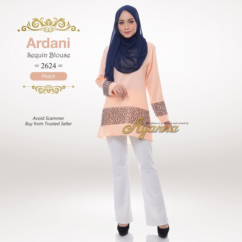 Ardani Sequin Blouse 2624 (Peach)