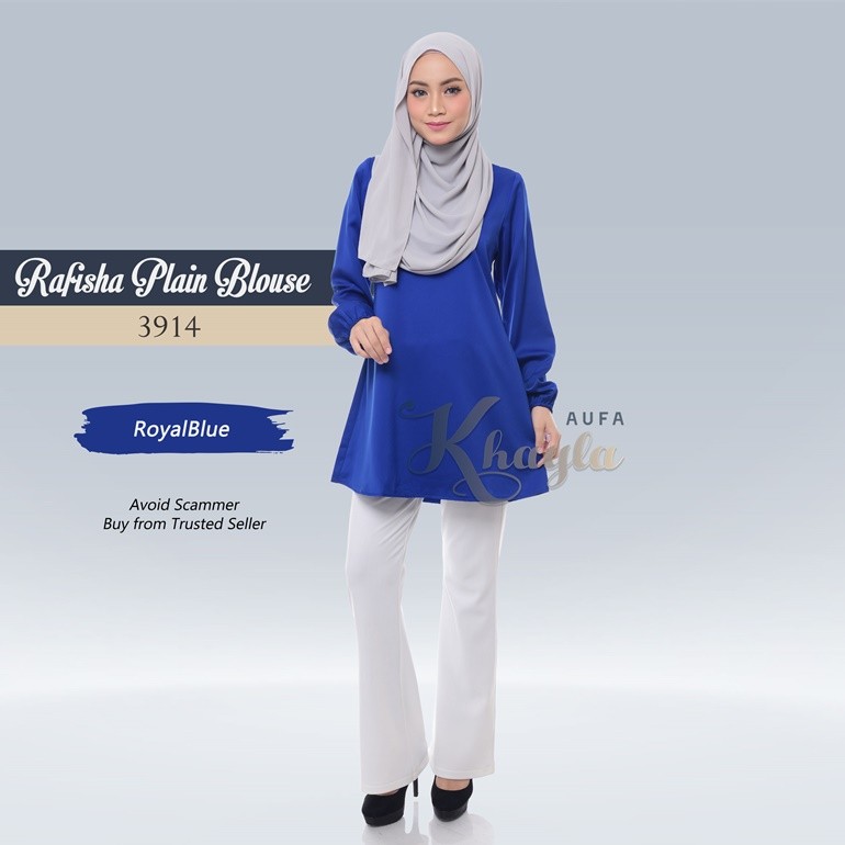 Rafisha Plain Blouse 3914 (RoyalBlue)