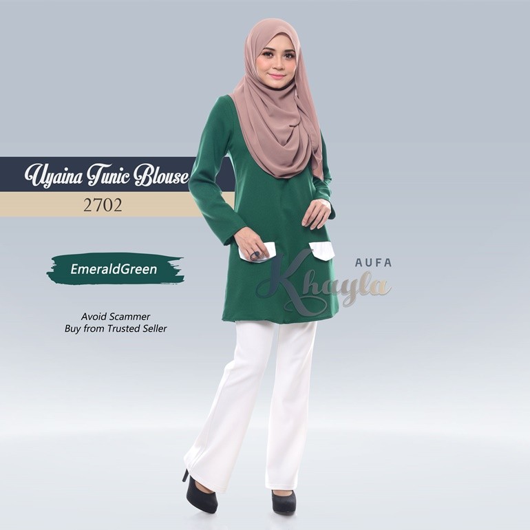 Uyaina Tunic Blouse 2702 (EmeraldGreen)