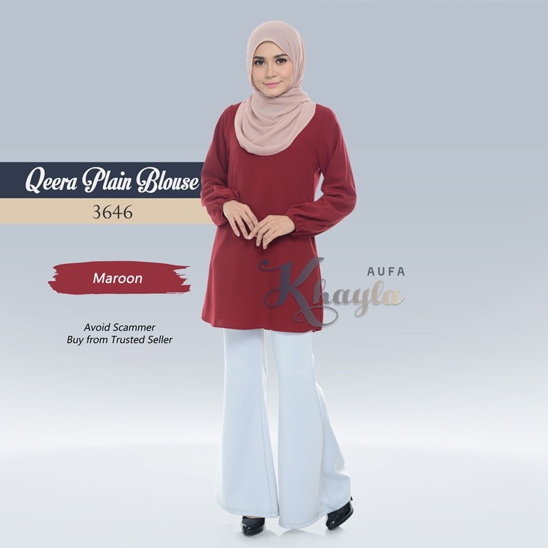 Qeera Plain Blouse 3646 (Maroon)