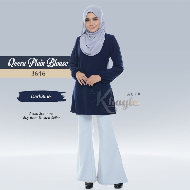 Qeera Plain Blouse 3646 (DarkBlue)