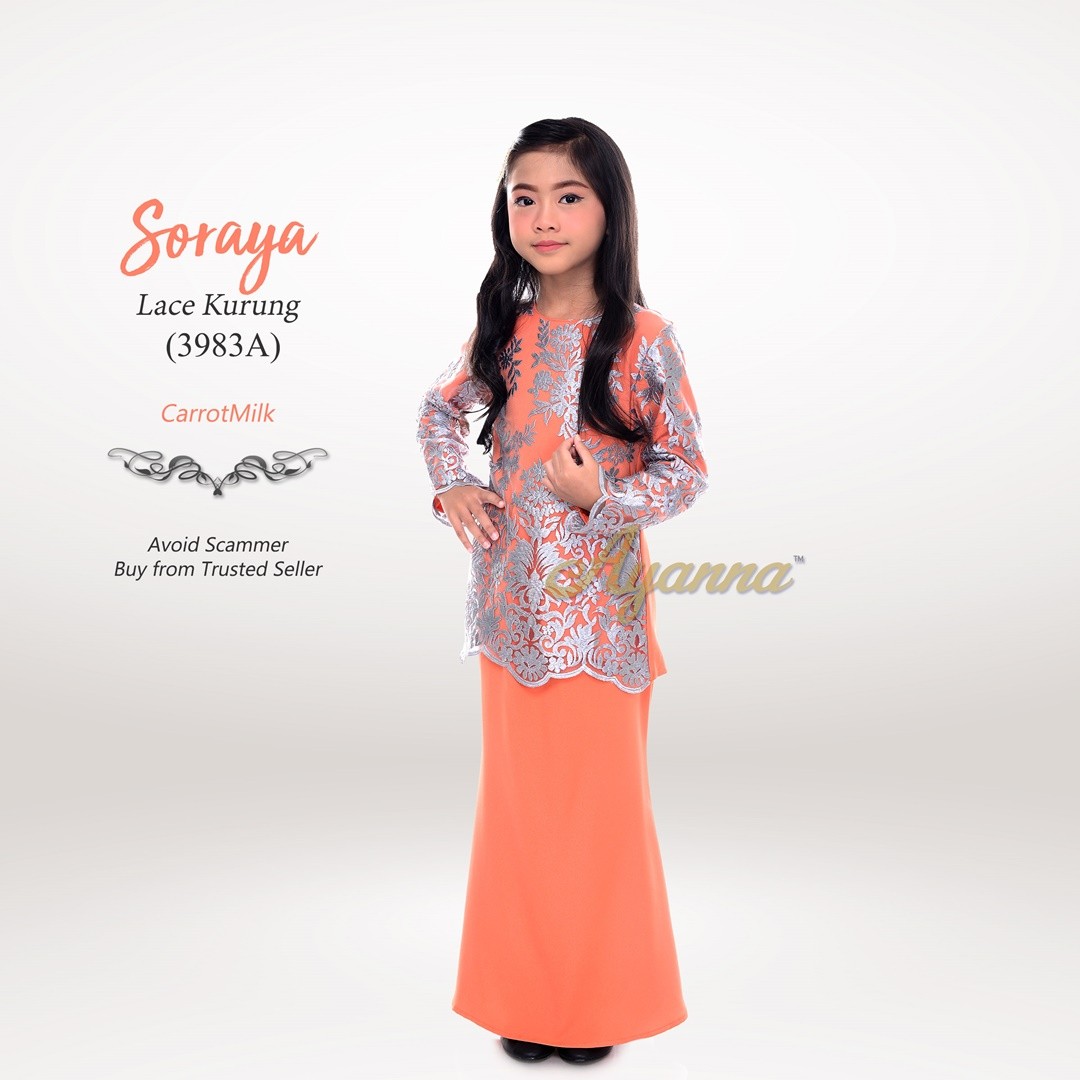 Soraya Lace Kurung 3983A (CarrotMilk)