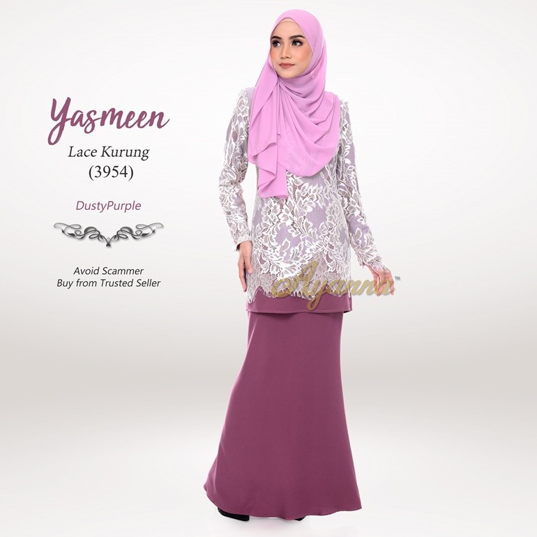 Yasmeen Lace Kurung 3954 (DustyPurple)