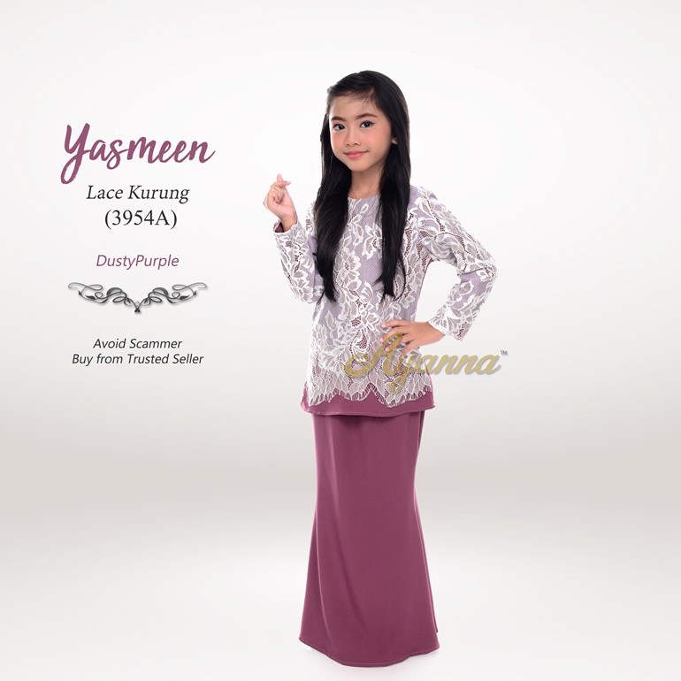 Yasmeen Lace Kurung 3954A (DustyPurple)