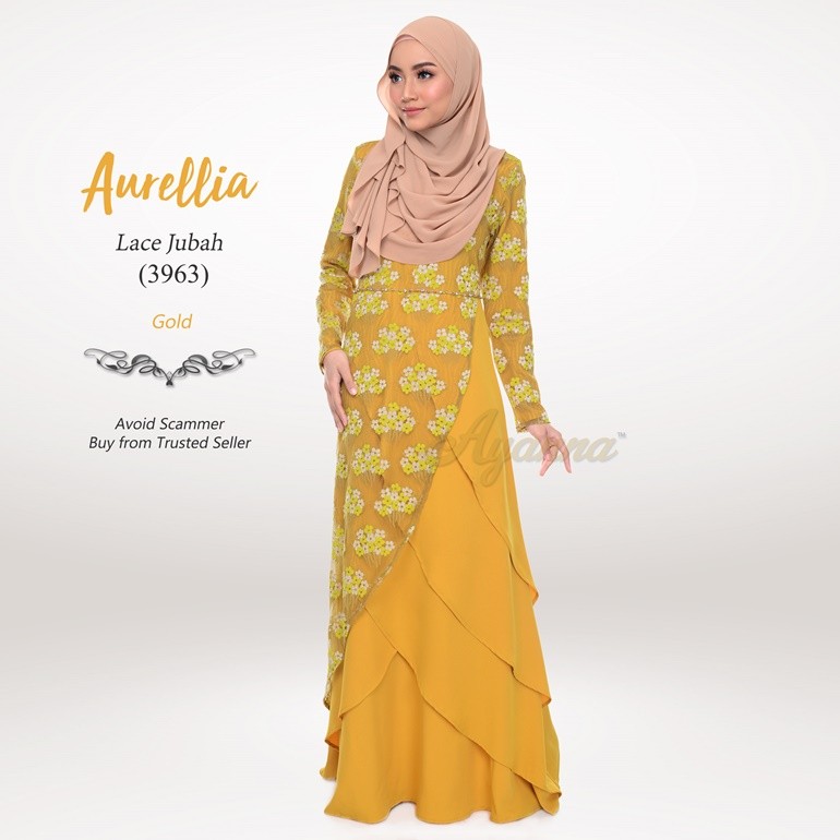 Aurellia Lace Jubah 3963 (Gold)