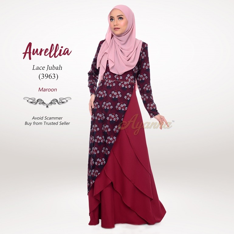 Aurellia Lace Jubah 3963 (Maroon)