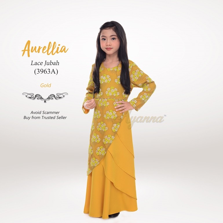 Aurellia Lace Jubah 3963A (Gold)