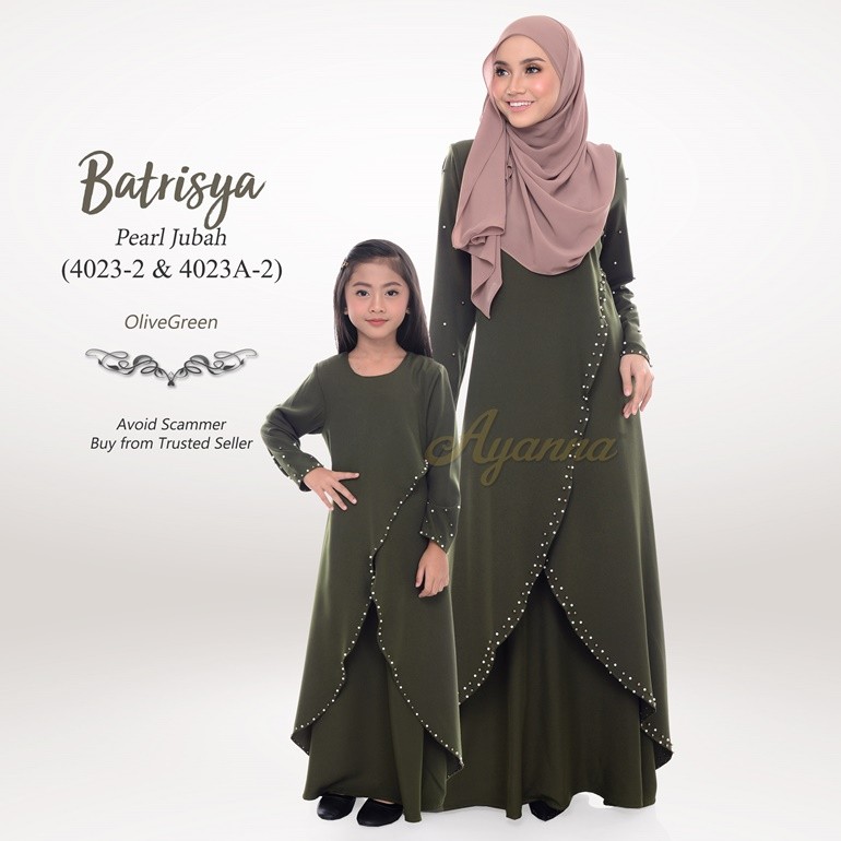 Batrisya Pearl Jubah 4023-2 (OliveGreen)