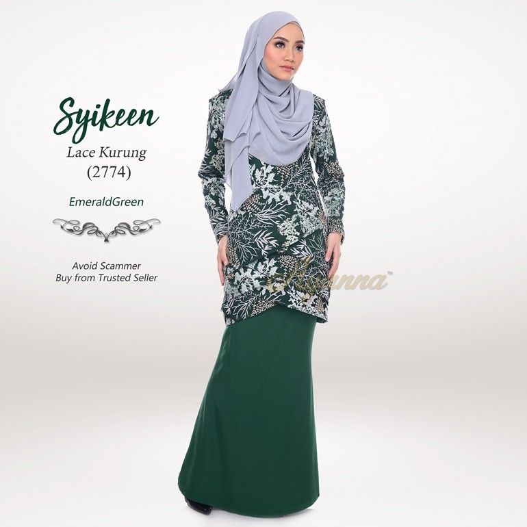 Syikeen Lace Kurung 2774 (EmeraldGreen)