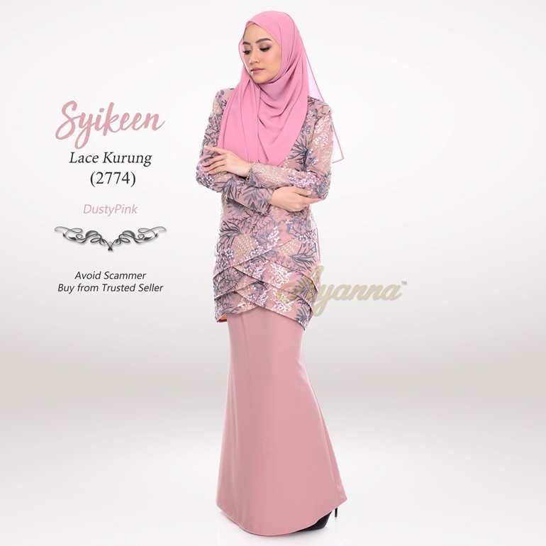 Syikeen Lace Kurung 2774 (DustyPink)