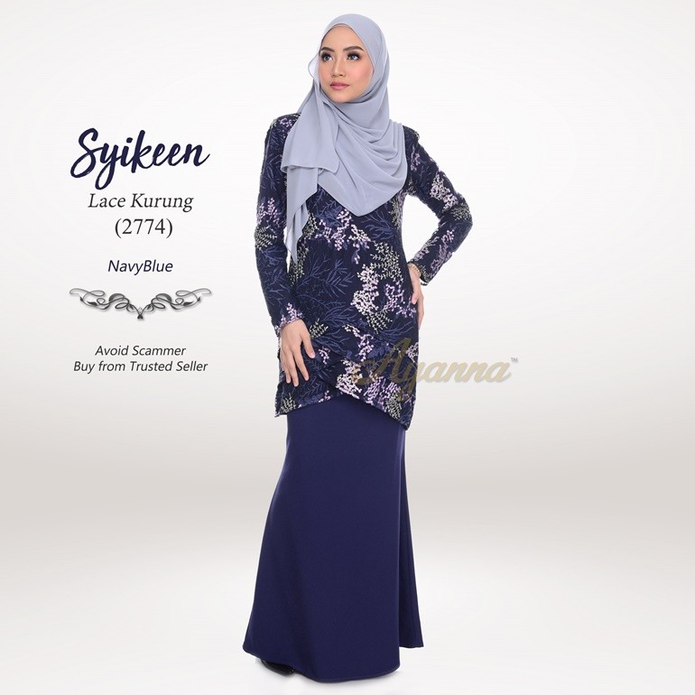 Syikeen Lace Kurung 2774 (NavyBlue)