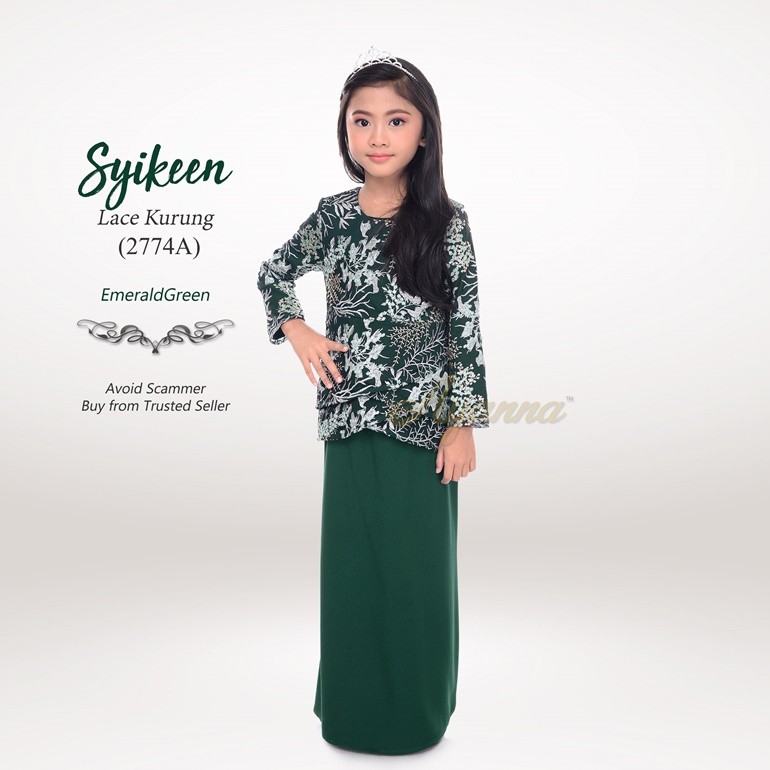 Syikeen Lace Kurung 2774A (EmeraldGreen)