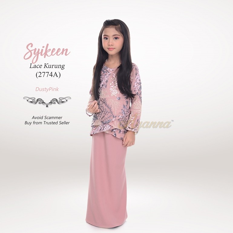 Syikeen Lace Kurung 2774A (DustyPink)