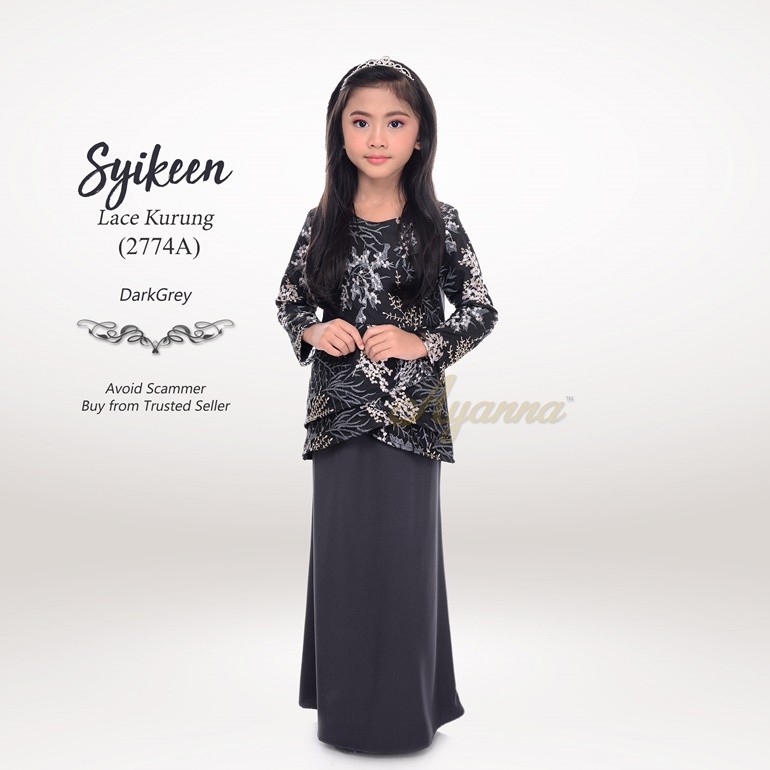 Syikeen Lace Kurung 2774A (DarkGrey)