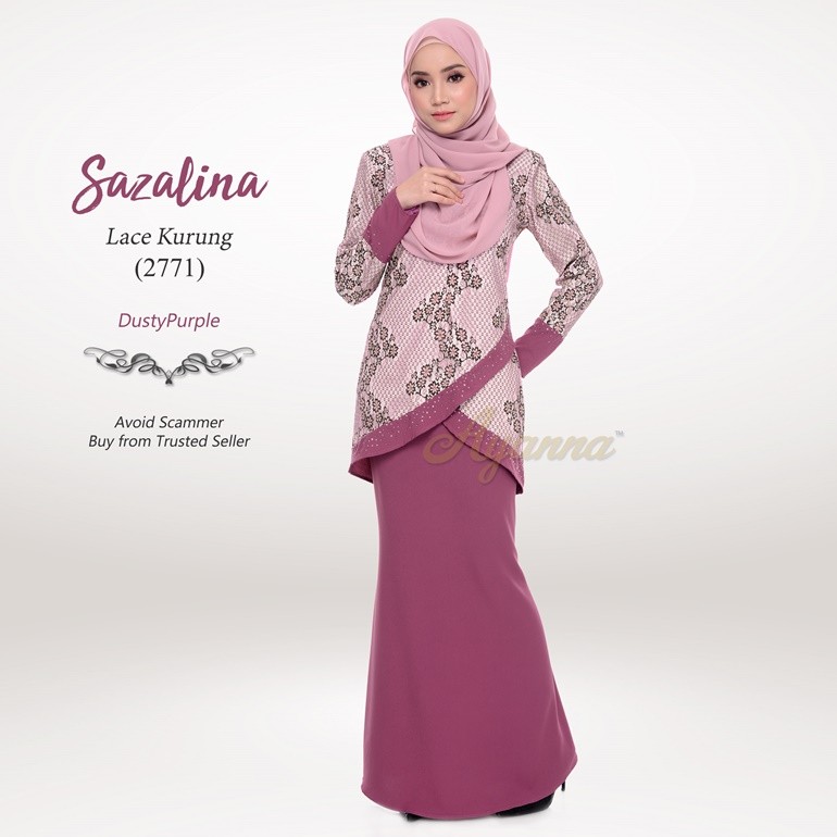 Sazalina Lace Kurung 2771 (DustyPurple)