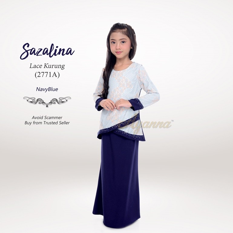 Sazalina Lace Kurung 2771A (NavyBlue)