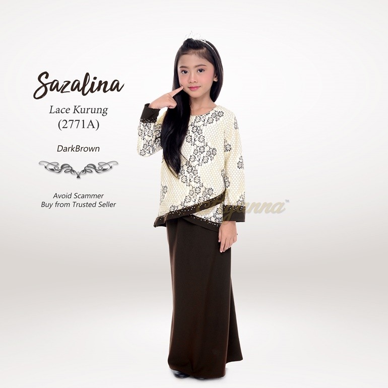 Sazalina Lace Kurung 2771A (DarkBrown)