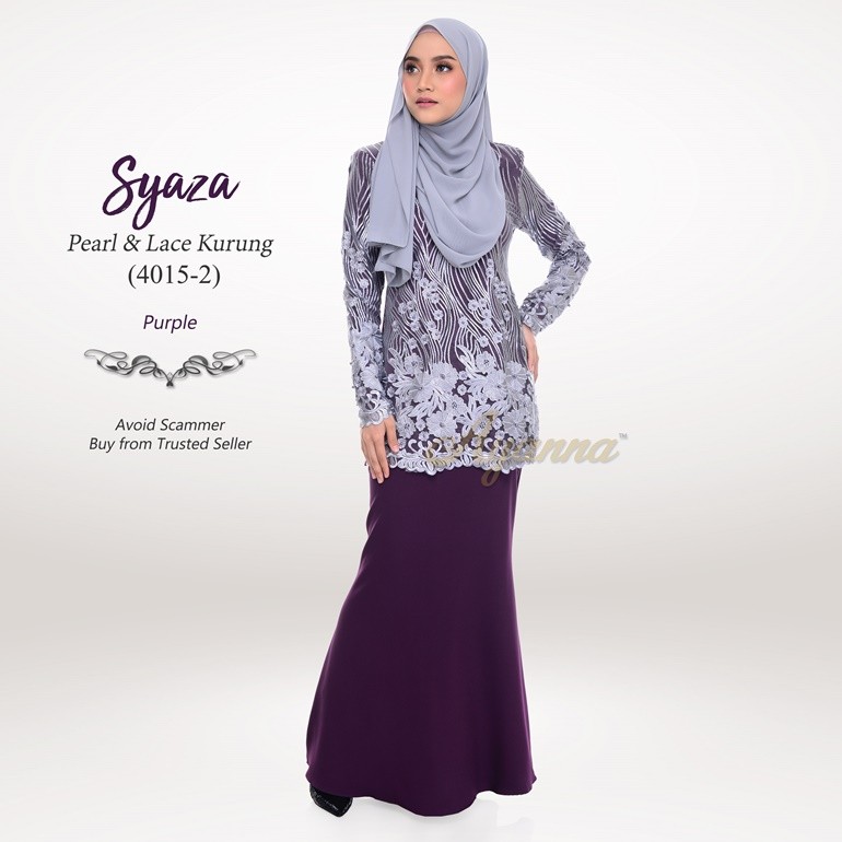 Syaza Pearl & Lace Kurung 4015-2 (Purple)