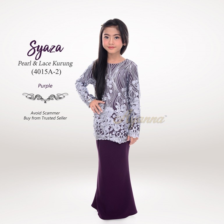 Syaza Pearl & Lace Kurung 4015A-2 (Purple)