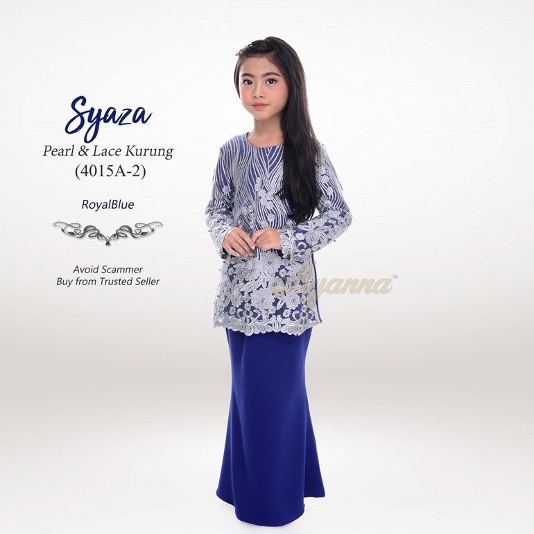 Syaza Pearl & Lace Kurung 4015A-2 (RoyalBlue)