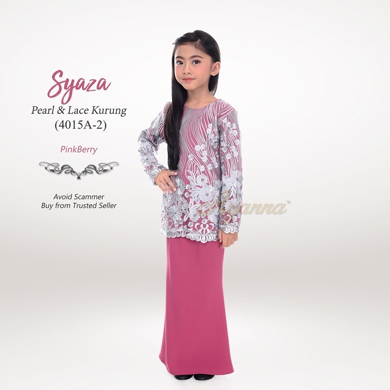 Syaza Pearl & Lace Kurung 4015A-2 (PinkBerry)