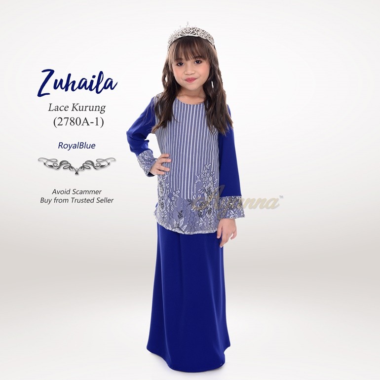 Zuhaila Lace Kurung 2780A-1 (RoyalBlue)