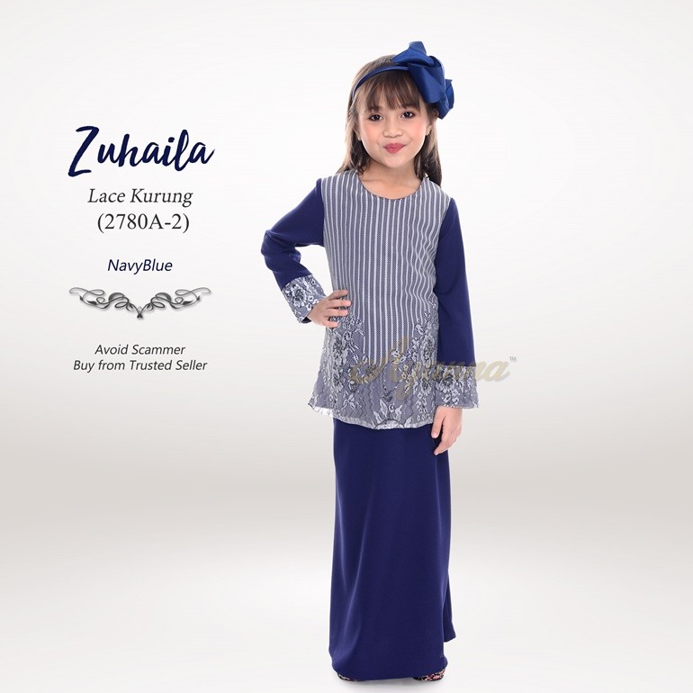 Zuhaila Lace Kurung 2780A-2 (NavyBlue)