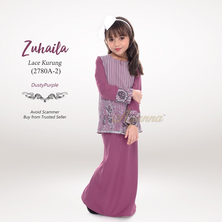 Zuhaila Lace Kurung 2780A-2 (DustyPurple)