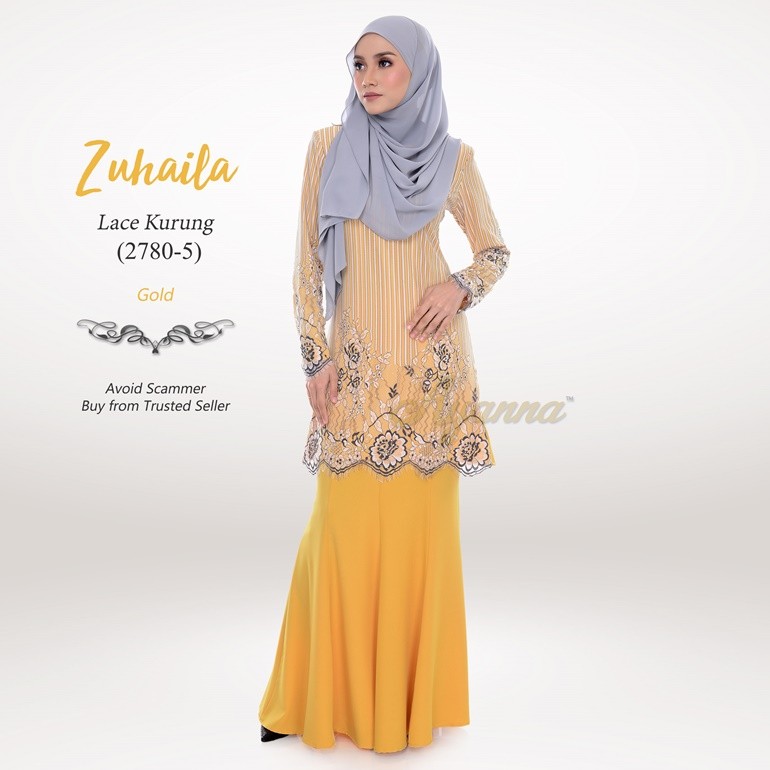 Zuhaila Lace Kurung 2780-5 (Gold)