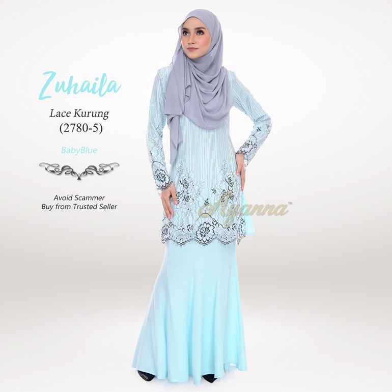 Zuhaila Lace Kurung 2780-5 (BabyBlue)