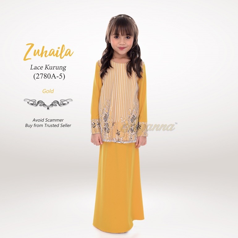 Zuhaila Lace Kurung 2780A-5 (Gold)