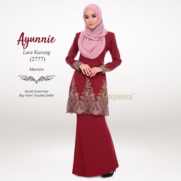 Ayunnie Lace Kurung 2777 (Maroon)