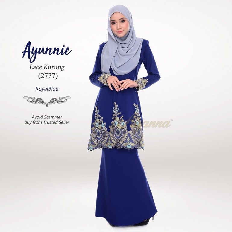 Ayunnie Lace Kurung 2777 (RoyalBlue)