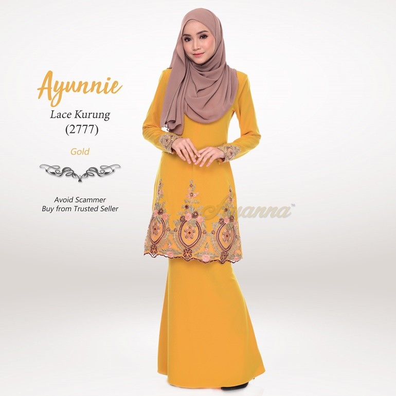 Ayunnie Lace Kurung 2777 (Gold)