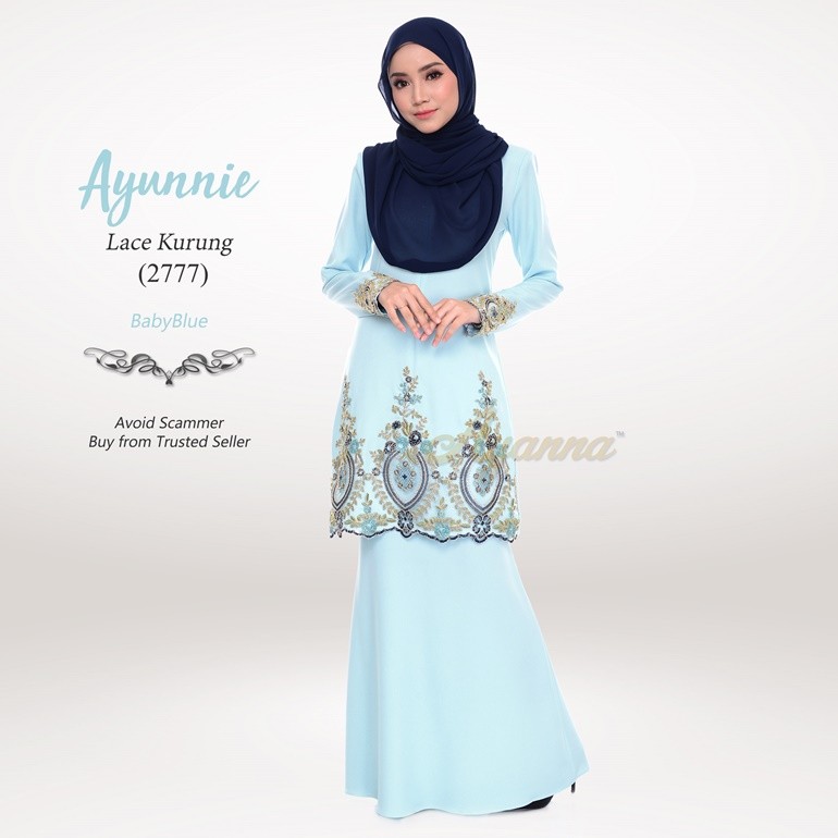 Ayunnie Lace Kurung 2777 (BabyBlue)