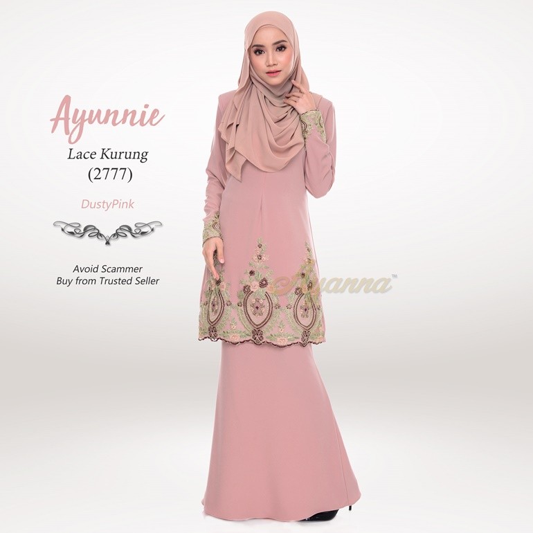 Ayunnie Lace Kurung 2777 (DustyPink)