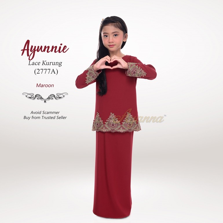 Ayunnie Lace Kurung 2777A (Maroon)