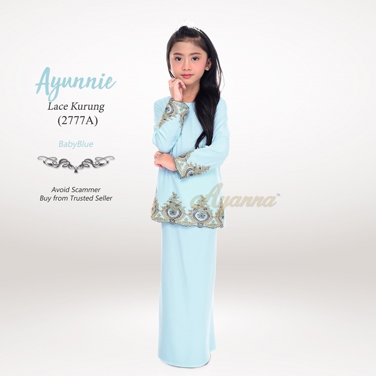 Ayunnie Lace Kurung 2777A (BabyBlue)