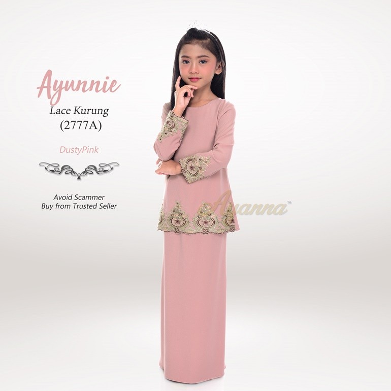 Ayunnie Lace Kurung 2777A (DustyPink)