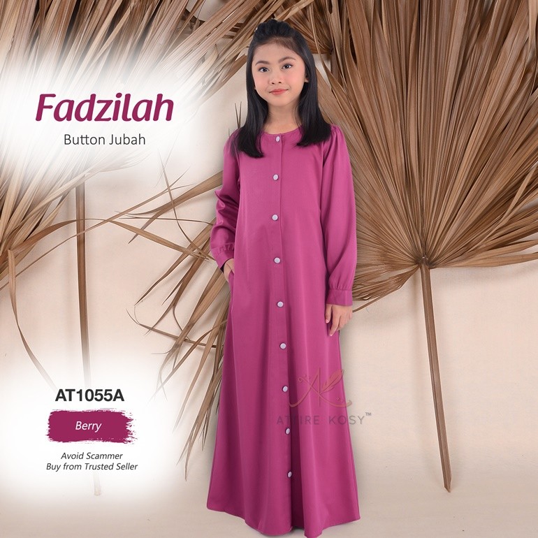 Fadzilah Button Jubah AT1055A (Berry)