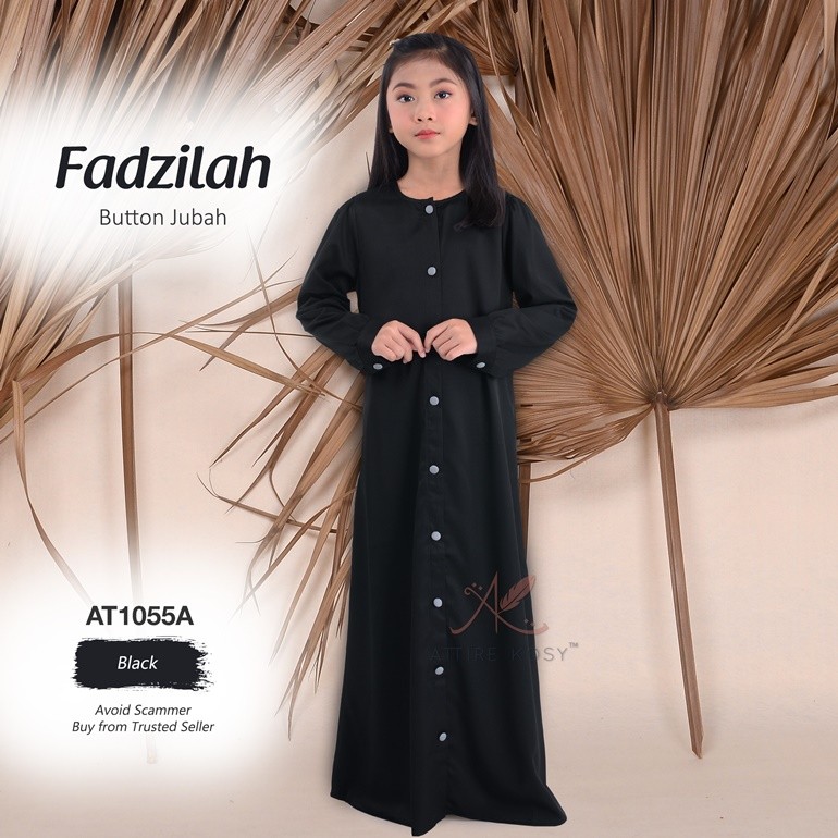 Fadzilah Button Jubah AT1055A (Black)