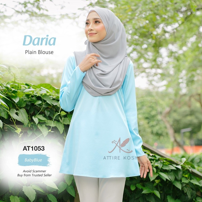 Daria Plain Blouse AT1053 (BabyBlue)