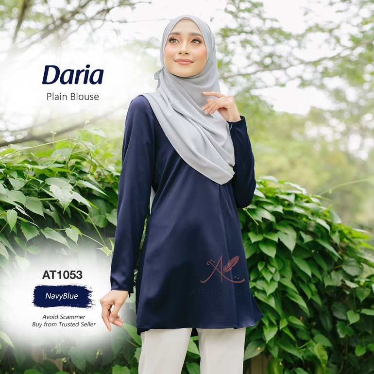 Daria Plain Blouse AT1053 (NavyBlue)