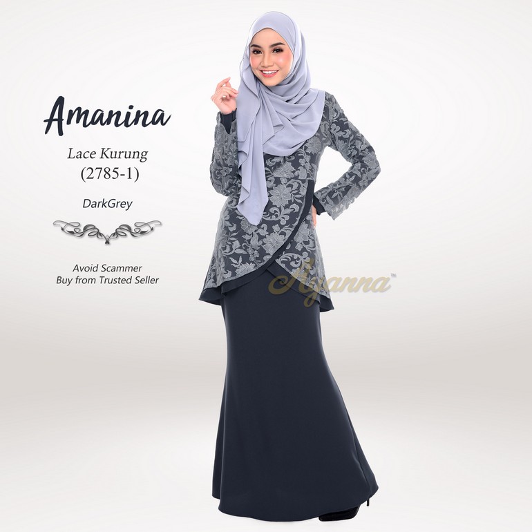 Amanina Lace Kurung 2785-1 (DarkGrey)