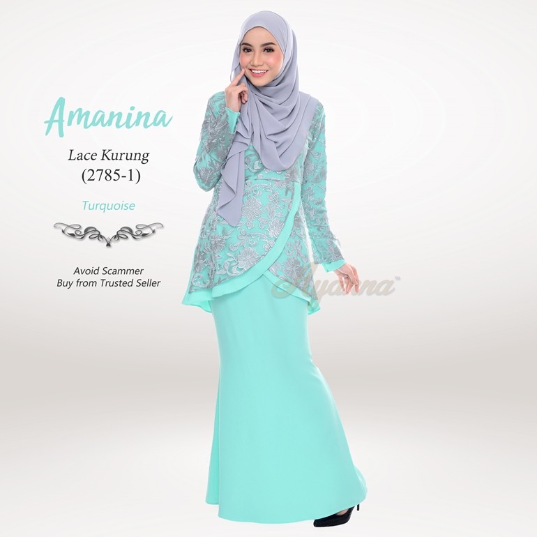 Amanina Lace Kurung 2785-1 (Turquoise)