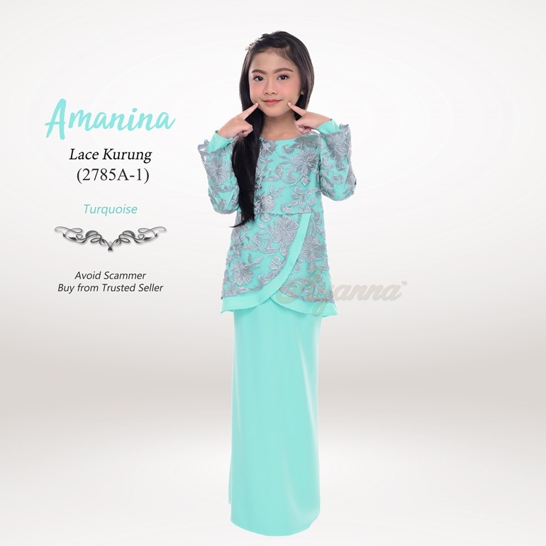 Amanina Lace Kurung 2785A-1 (Turquoise)